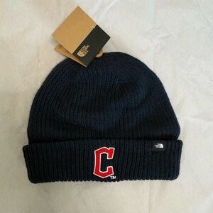 The North Face Circular Rib Beanie with Cleveland Guardians Embroidered Logo